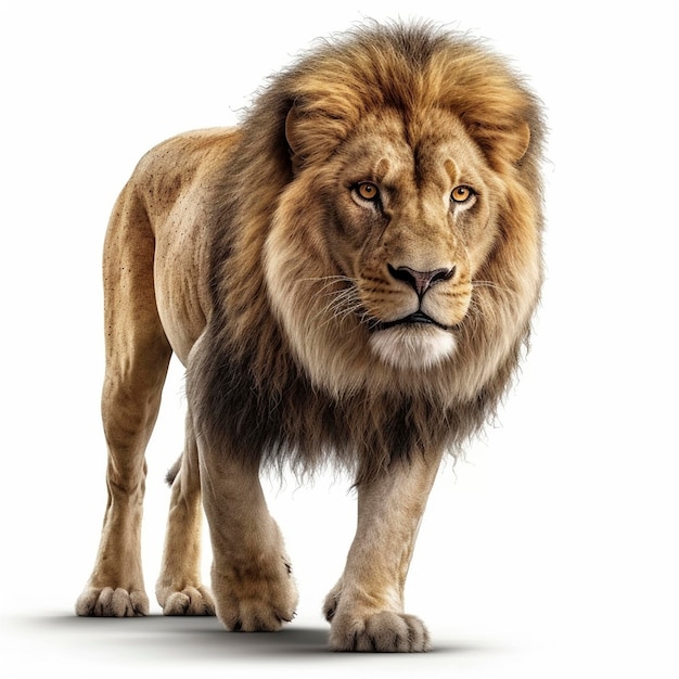 Lion isolated on white background Generative AI