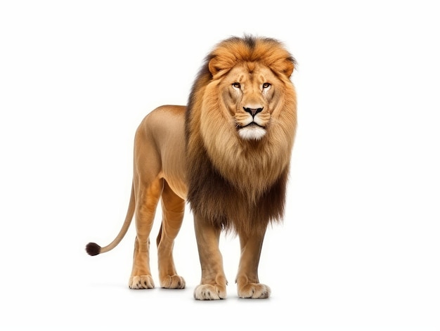 Photo a lion isolated on white