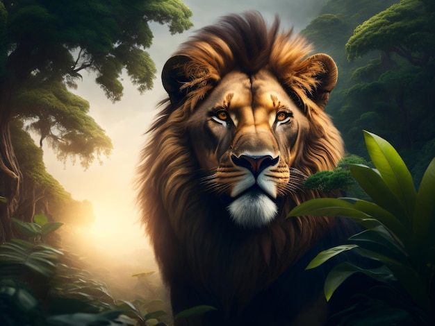 A fierce lion, the jungles regal monarch, roars with power AI Generated  31586259 Stock Photo at Vecteezy