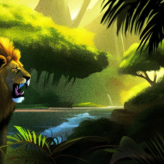 lion in jungle