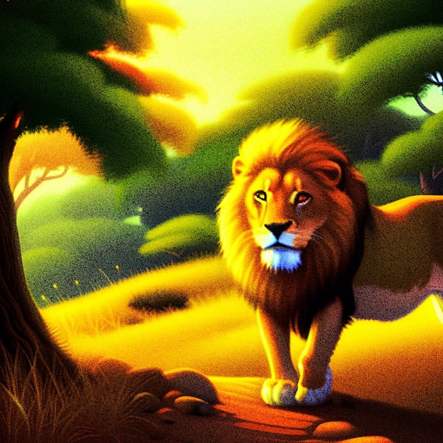 lion in jungle