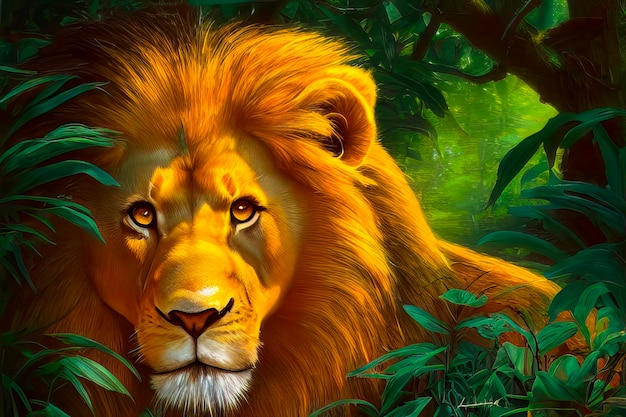 King of the jungle, a majestic lion roars with awe inspiring might AI  Generated 31586566 Stock Photo at Vecteezy