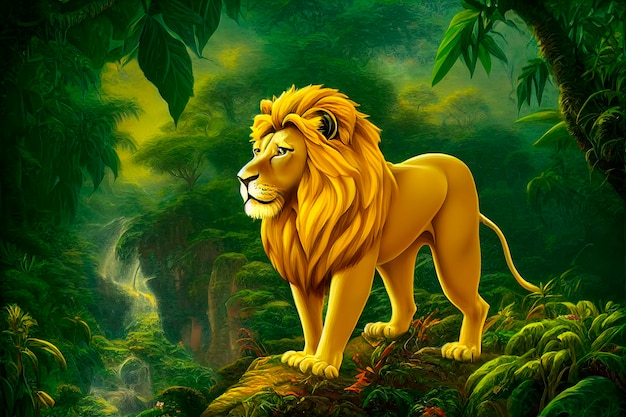 A fierce lion, the jungles regal monarch, roars with power AI Generated  31586259 Stock Photo at Vecteezy