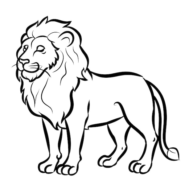 Lion lion head outline