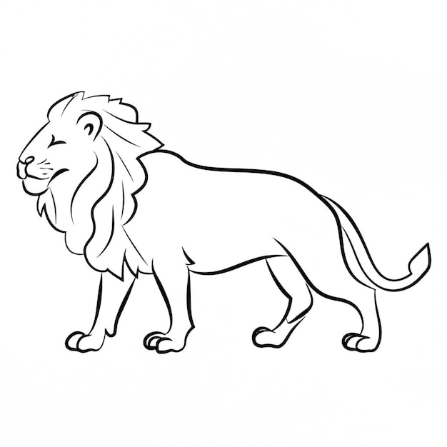 Photo lion lion head outline