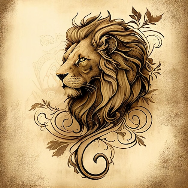 Lion logo Generative AI