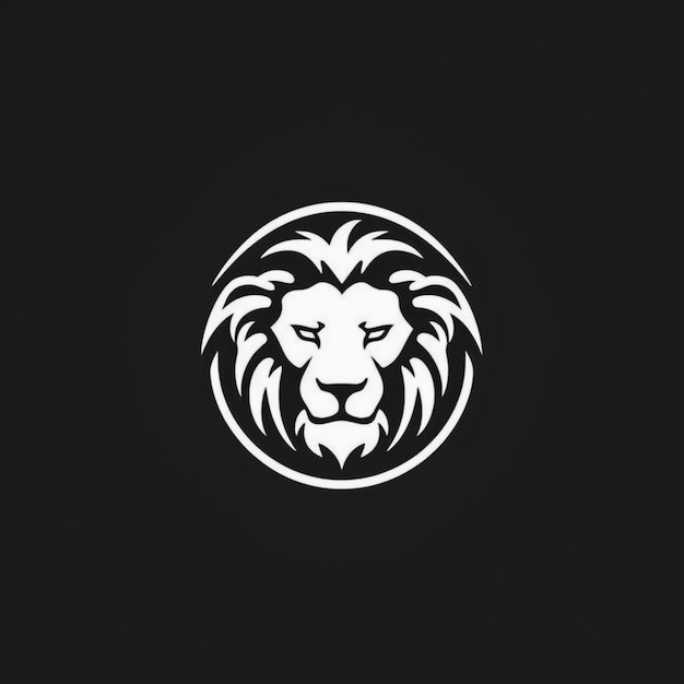 ライオンのミニマリストとフラットのロゴのベクトル図