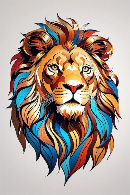 Lion minimalistic lions head line art vector