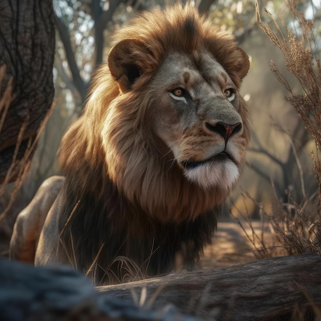 Lion in natural habitat generative AI