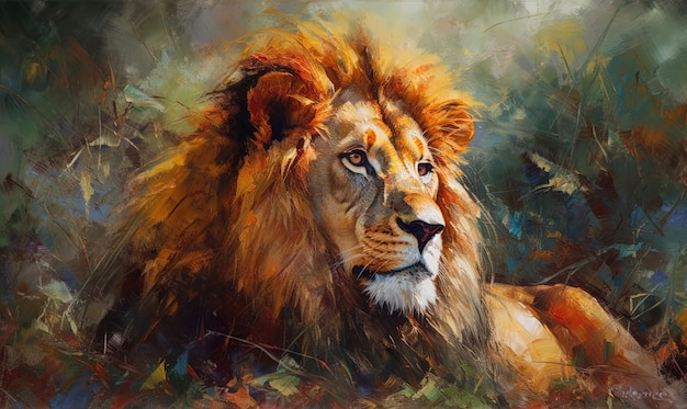 Photo lion painting printable wall art wildlife art decor