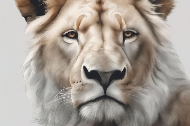 lion portrait digital painting 3 d illustration