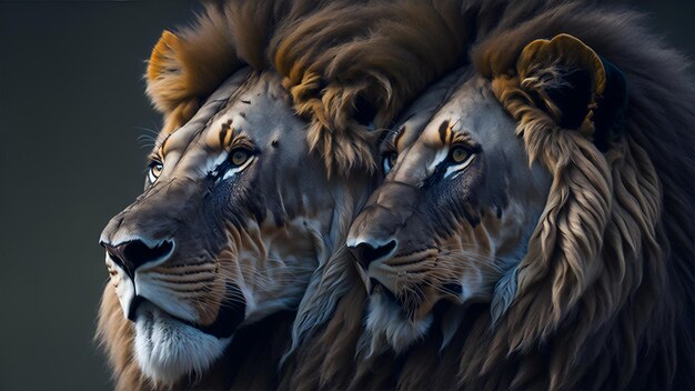 Lion Portraiture Of The World Animals Day Concept AI Generative Illustration