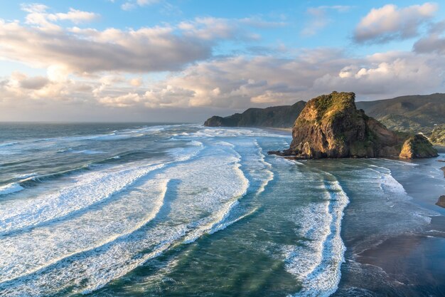 Lion Rock and Piha beach