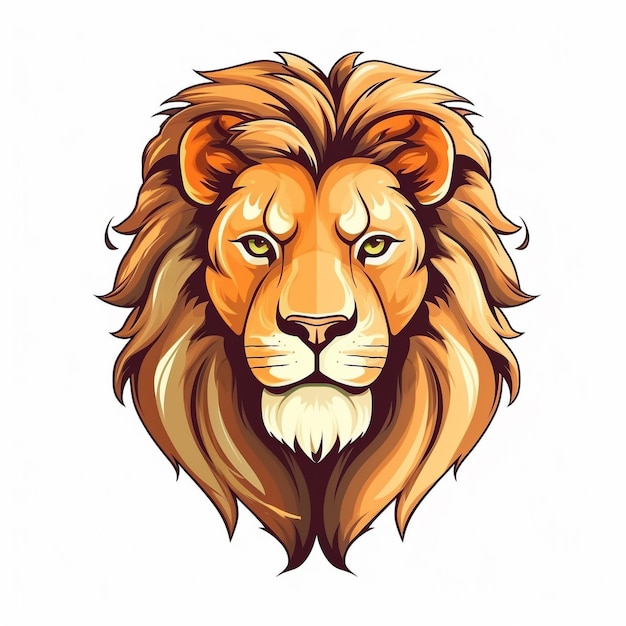 A lion's head is on a white background