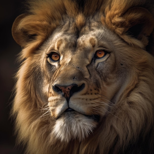 A lion's mane is a lion with a golden mane.