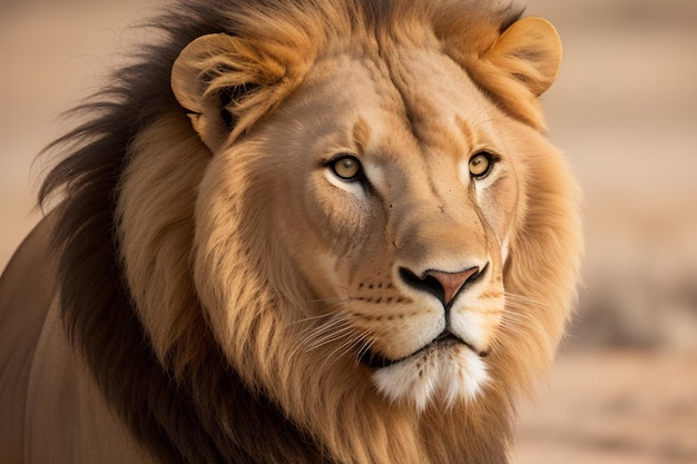 A lion's mane is shown in this close up image.