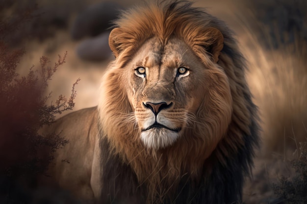 このイラストにはライオンのたてがみが描かれています。