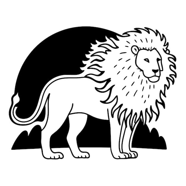 Lion sihouette векторный дизайн eps