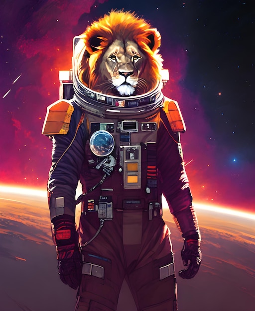 Lion in the space Generative AI