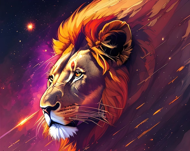 Lion in the space Generative AI