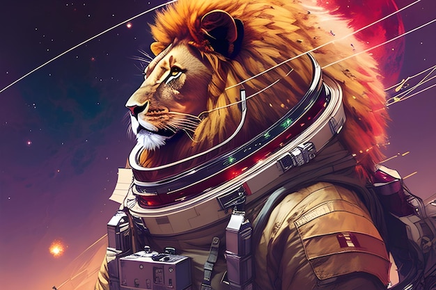 Lion in the space Generative AI