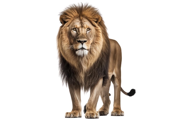 Lion standing on a white background