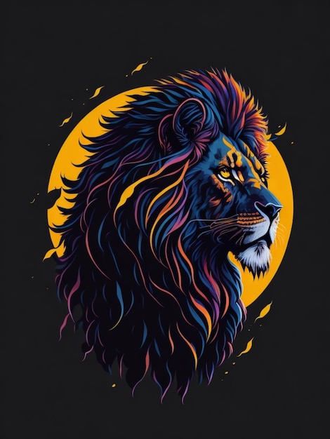 Lion sticker for t shirt design