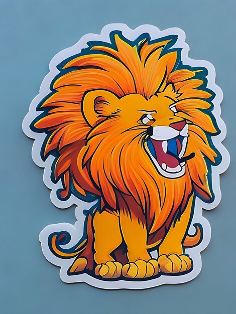 Photo lion stickerai generated