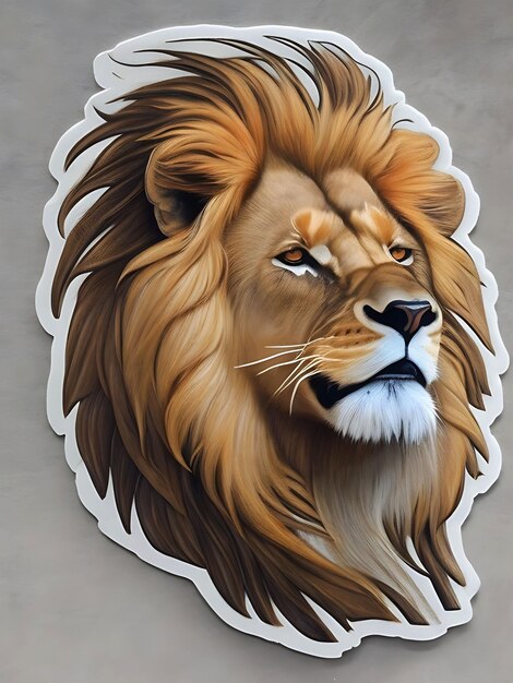 Photo lion stickerai generated