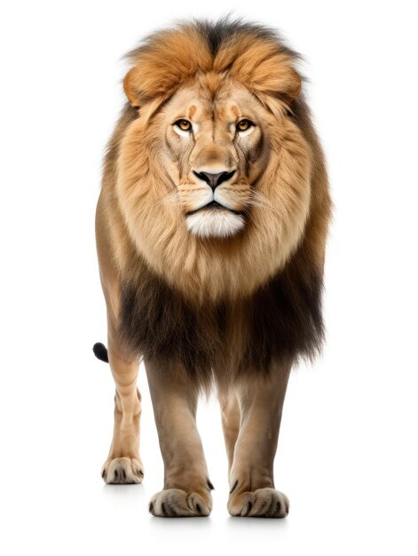 Lion Studio Shot Isolated on Clear White Background Generative AI