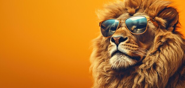 Lion in sunglasses generative ai