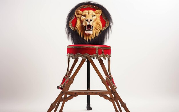 Photo the lion tamer command chair on white background