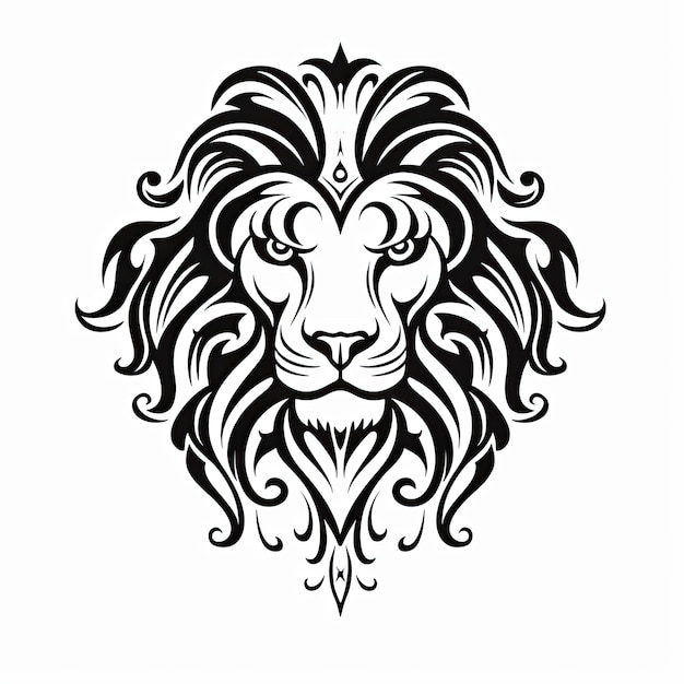 Photo lion tattoo isolated on white background