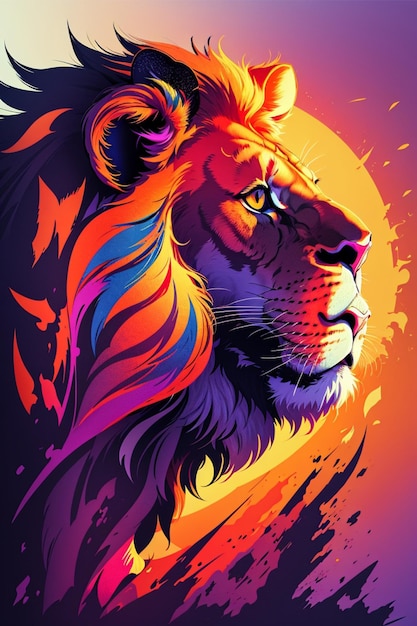 Векторное искусство льва для дизайна футболки