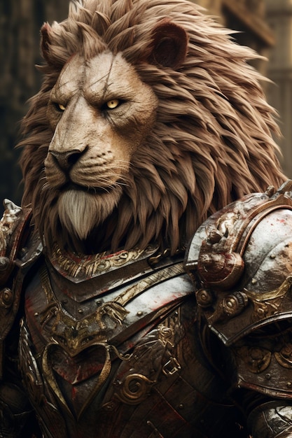 Lion warrior Generative AI