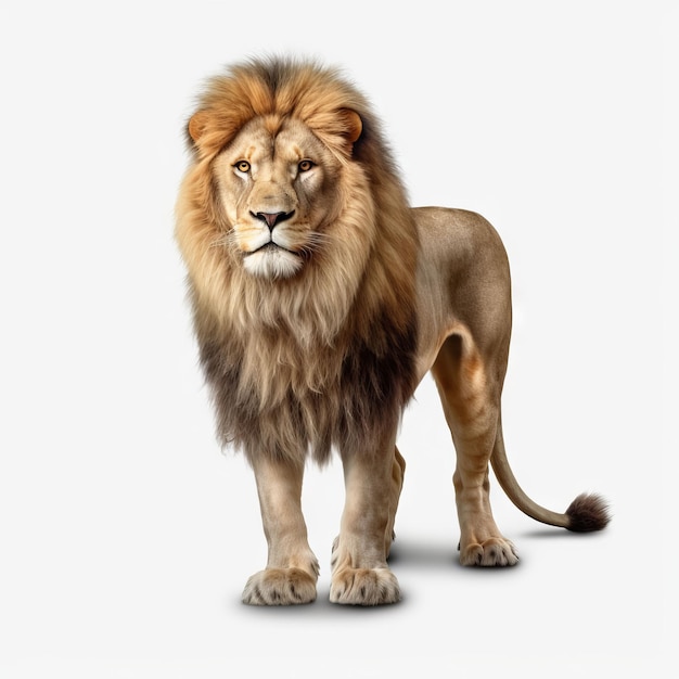 A lion on a white background