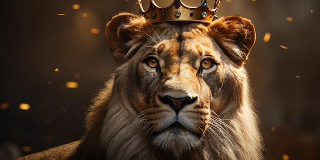 a lion with a crown