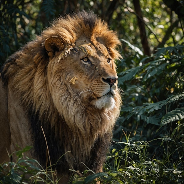 a lion with a mane that says lion on it