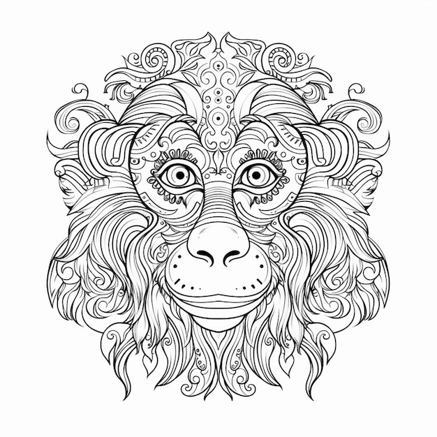 a lion with ornate patterns on its face generative ai