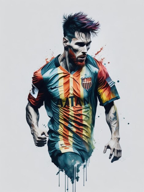 Lionel Messi aquarel