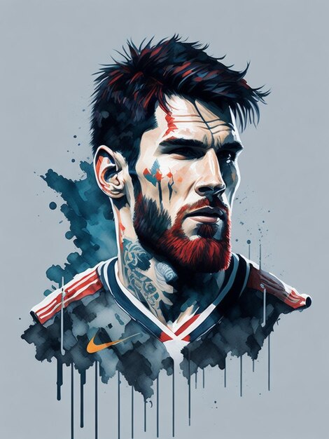 Lionel Messi aquarel