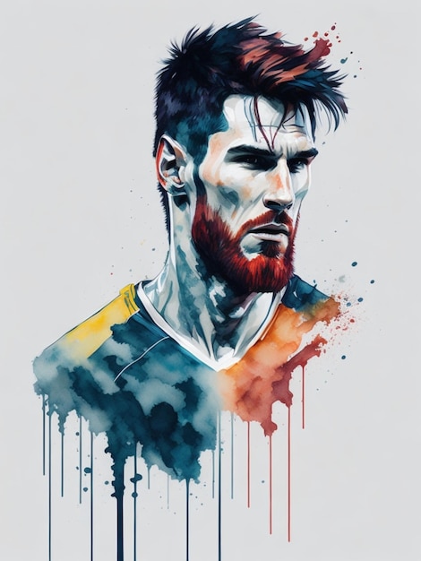 Lionel Messi aquarel