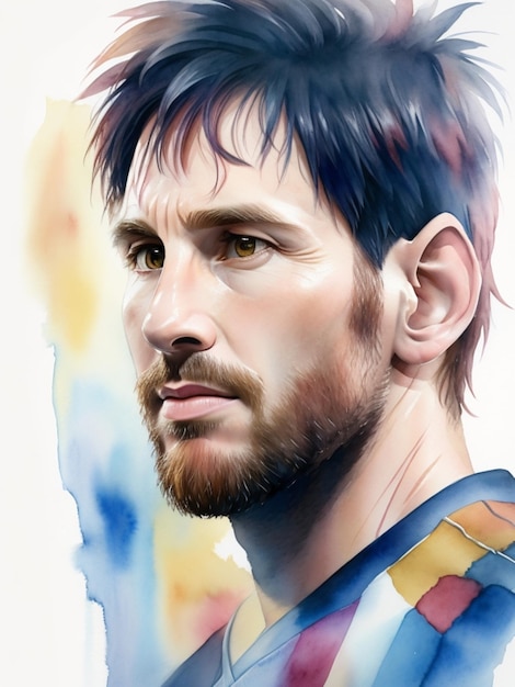 Lionel Messi aquarel