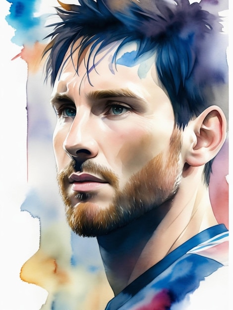 Lionel Messi aquarel