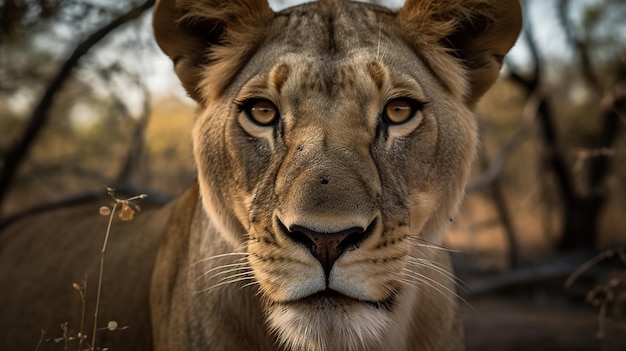 A lioness in a zoo in south africa