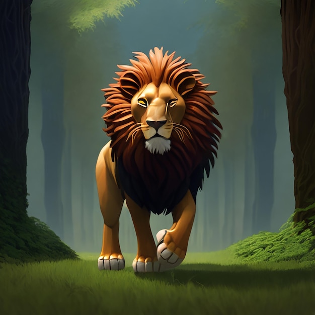 lionintheforestillustration