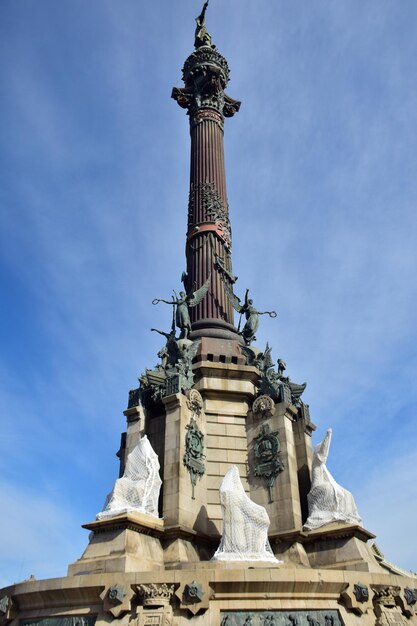 The lions at the Columbus monument The Monument of Christopher Columbus Barcelona