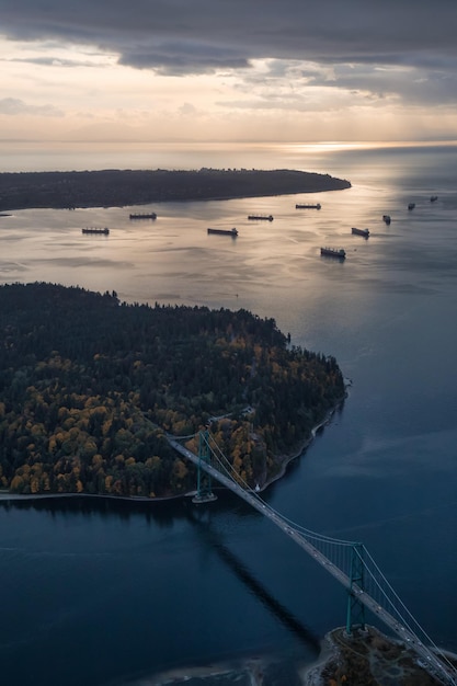 Lions Gate and Stanley Park Aerial