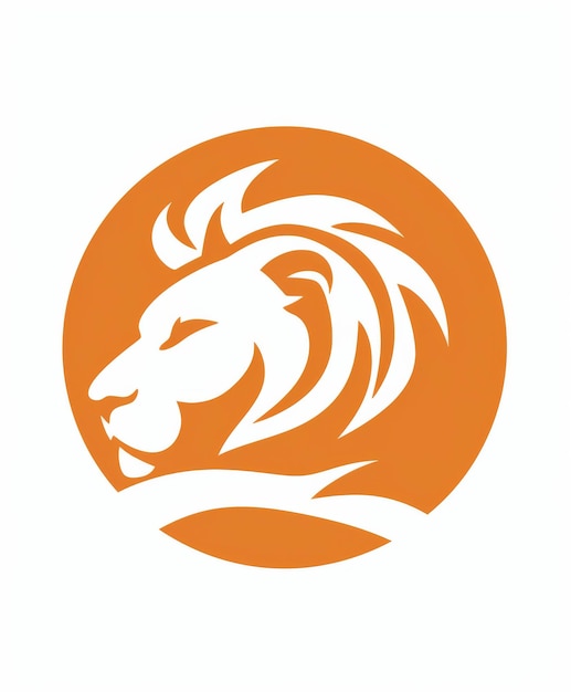 Lions Head in Orange Circle