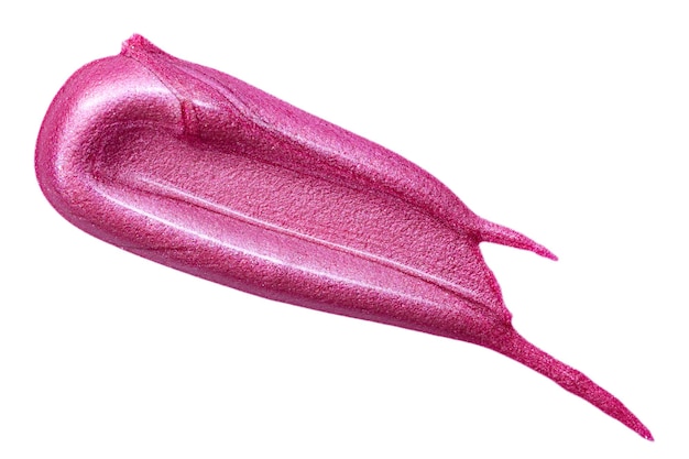 흰색에 고립 된 립글로스 샘플 얼룩진 핑크 립글로스
